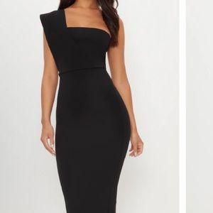 Black one shoulder maxi dress